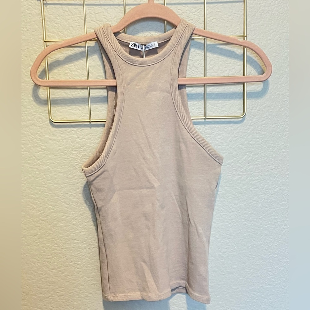 Tan Women's ZARA Halter Tank